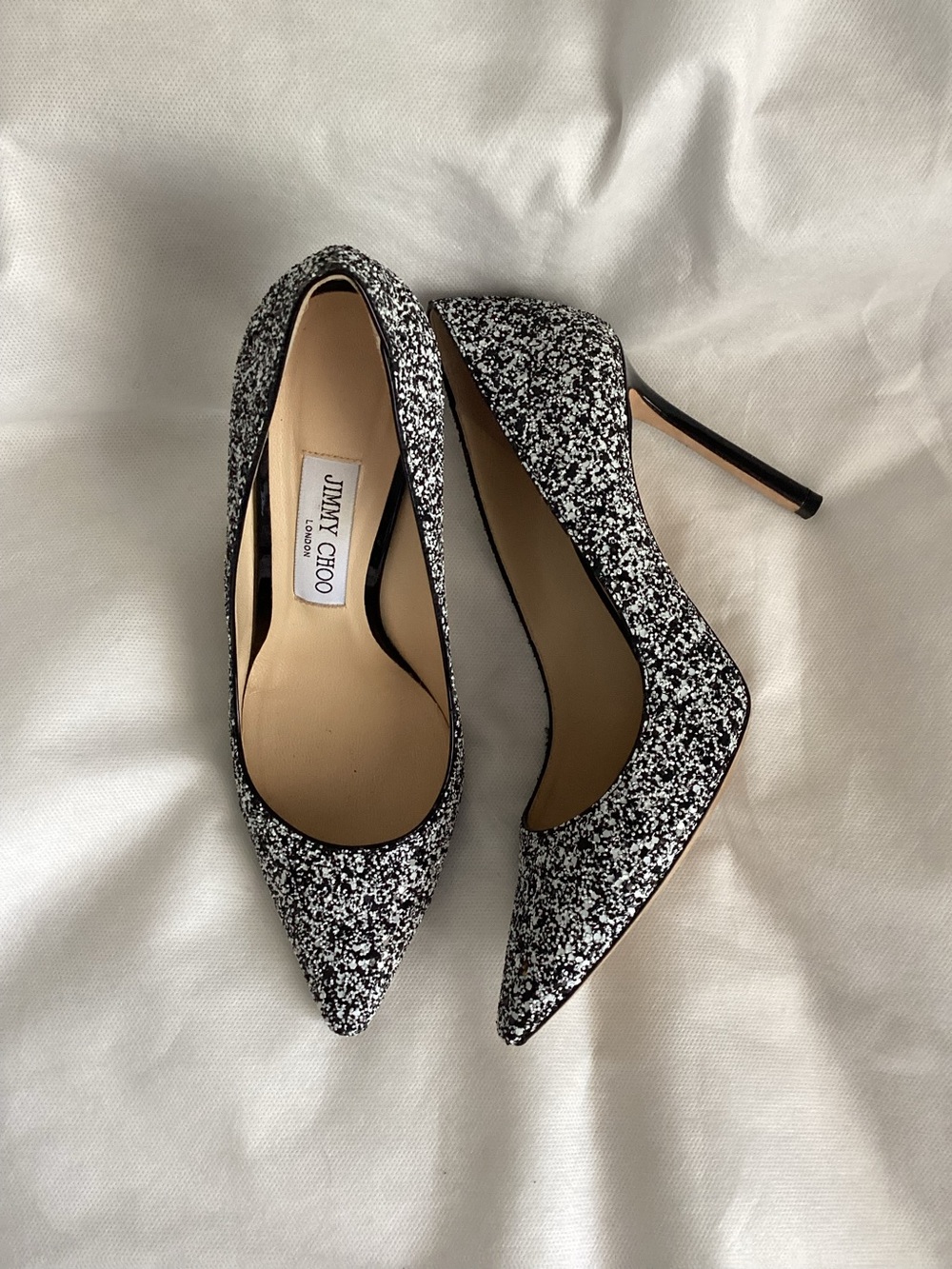 Jimmy Choo Romy Glitter Pumps, Size 38